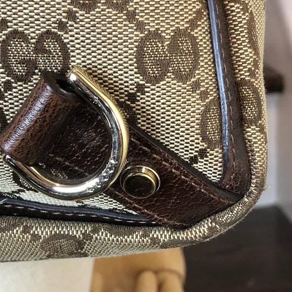 GUCCI GG Monogram E/W Tote Shoulder Bag w/ Center Zipper Compartment MINT - Picture 7 of 17